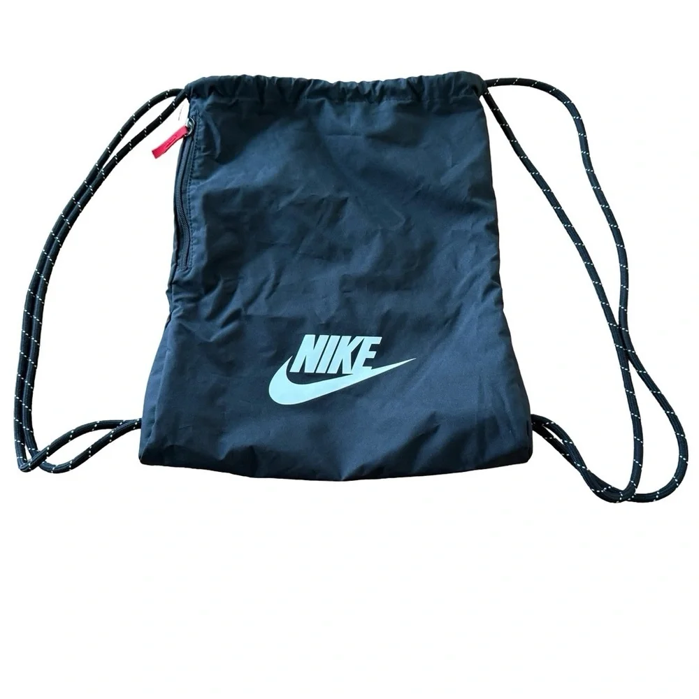 NIKE Drawstring Gym Bag – Black with Side Zipper - Picture 1 of 4